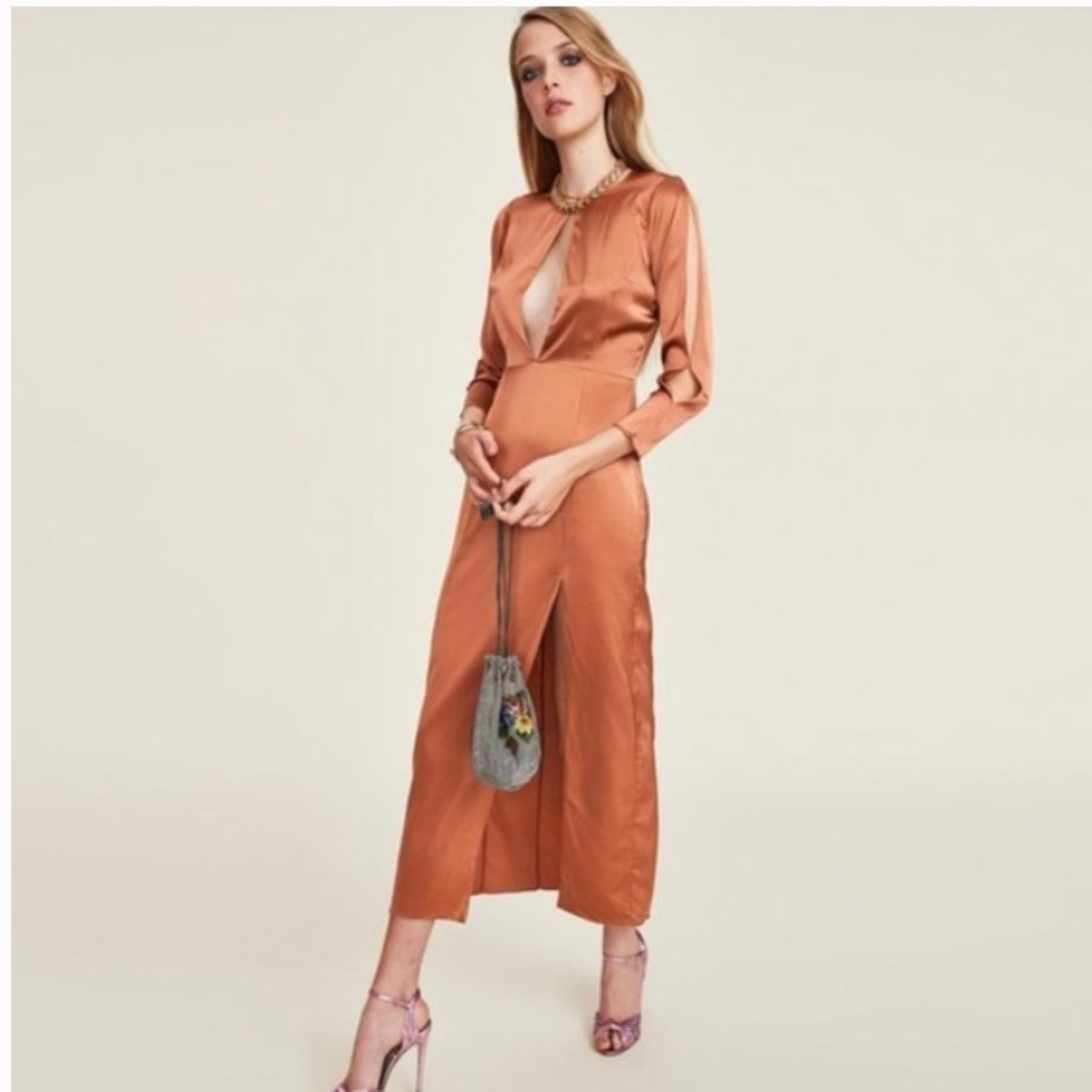 LPA Resolve Silk Midi Dress OO